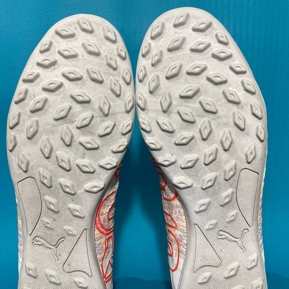 Puma Mens Future TT Soccer Cleats White/Orange 106392-03 Athletic Shoes Sz 10.5 - Picture 9 of 10